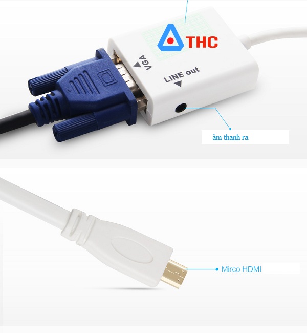 Dây chuyển mini HDMI sang VGA